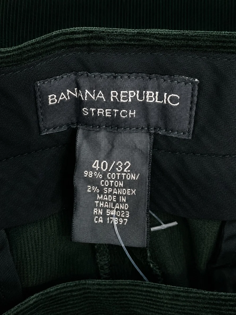 Banana Republic Dark Green Corduroy Flat-Front Pants